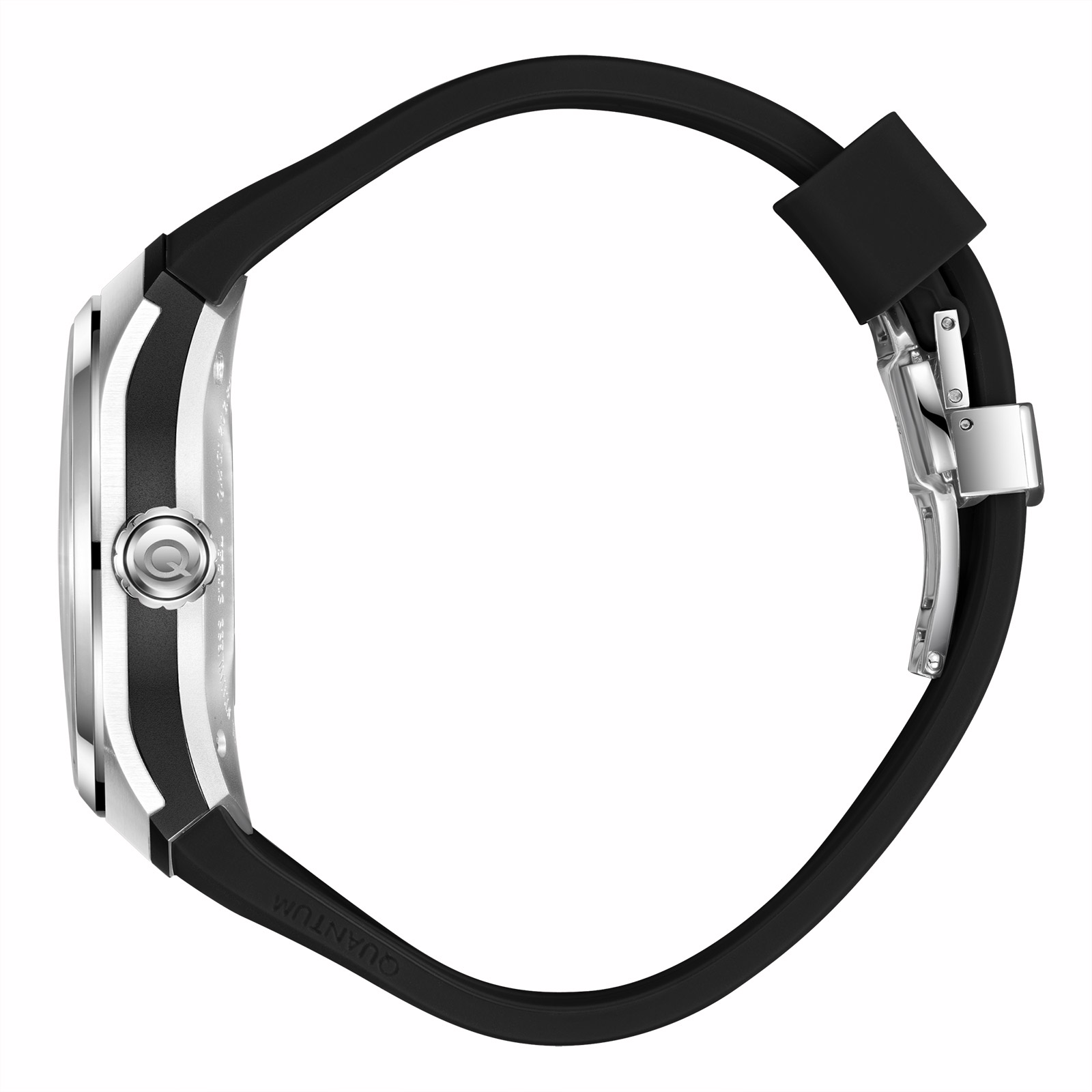 Quantum Automatic herr svart/stål, silikonband - QMG1203.351