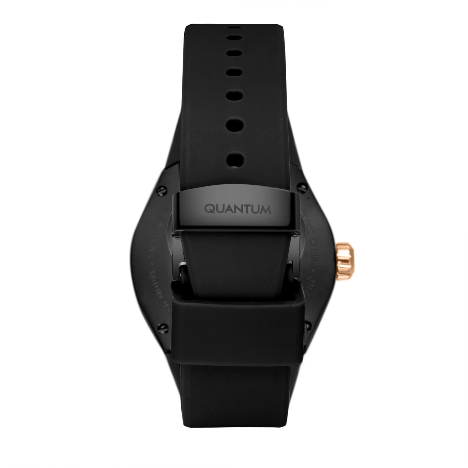 Quantum Automatic herr svart/stål, silikonband - QMG1203.851