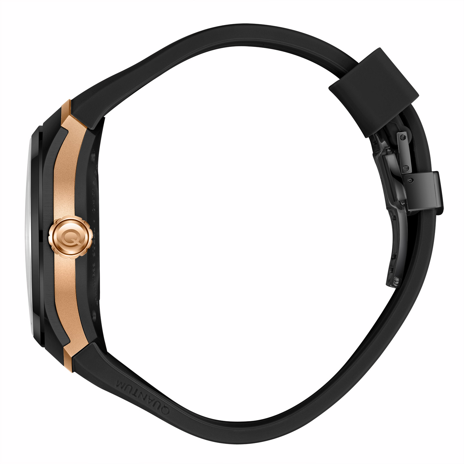 Quantum Automatic herr svart/stål, silikonband - QMG1203.851