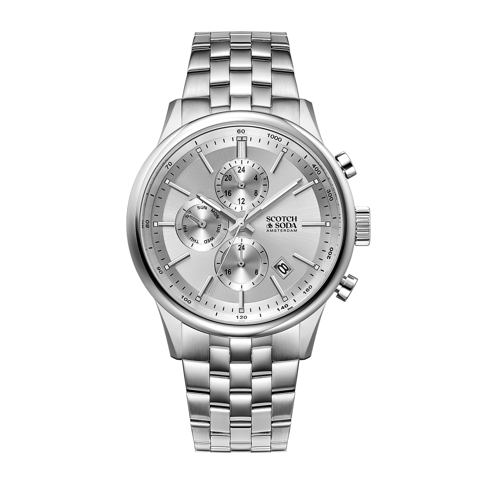 Scotch & Soda herr silver/stål, metallband - SSM.115B