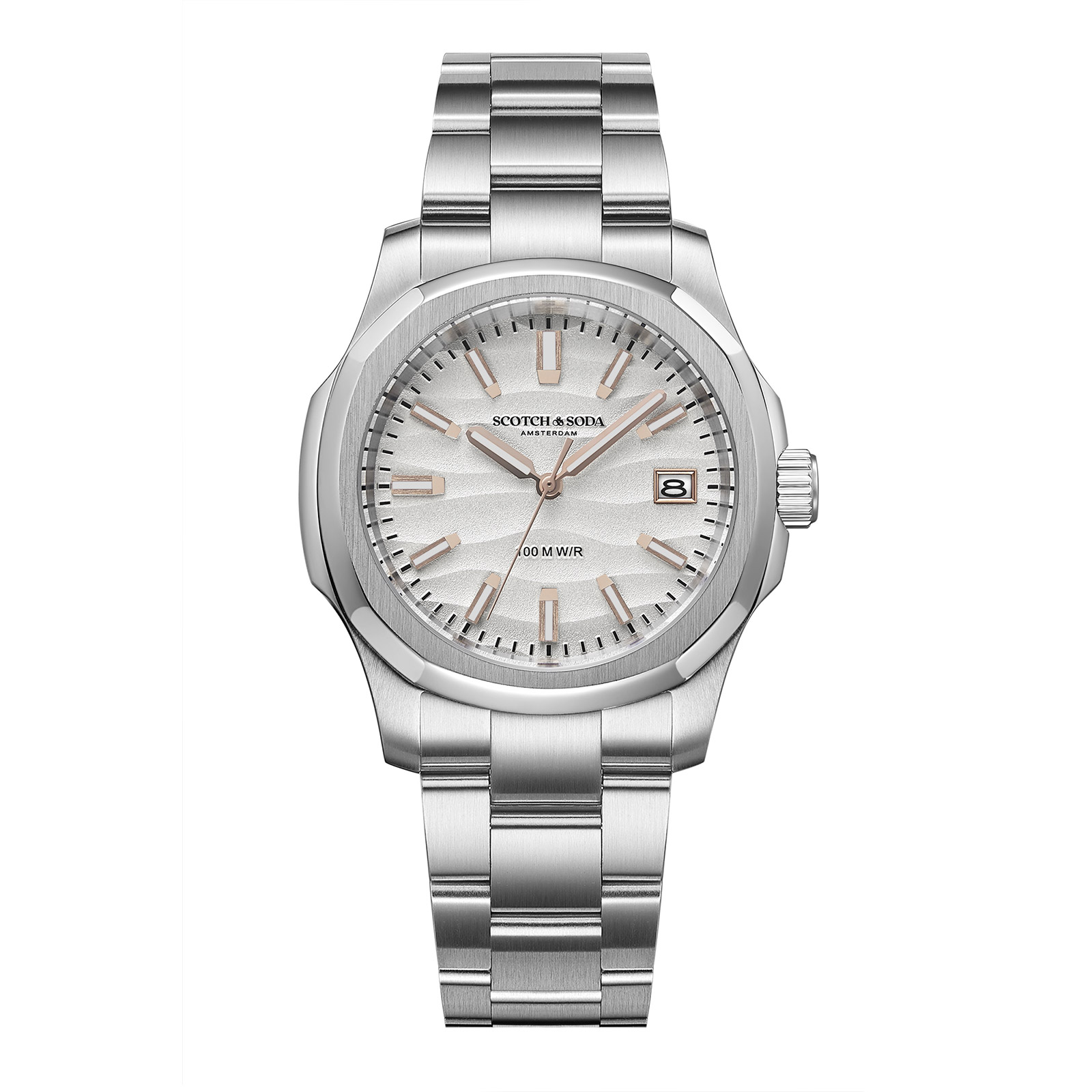 Scotch & Soda herr silver/stål, metallband - SSM.120A