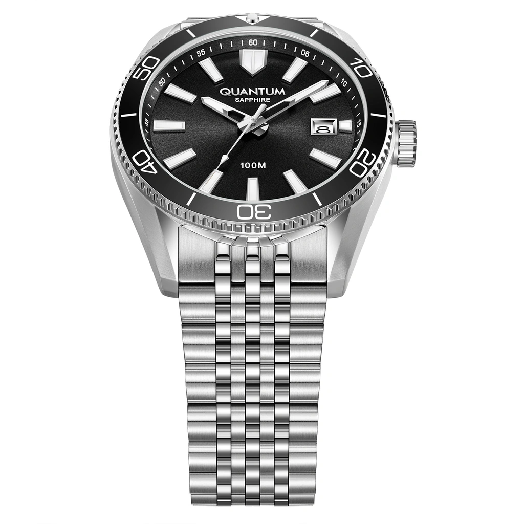 Quantum herr svart/silver, metallband - ADG1215.350
