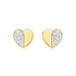 Örhängen 9k guld - hjärtan, Kubisk Zirkonia 8x7 mm