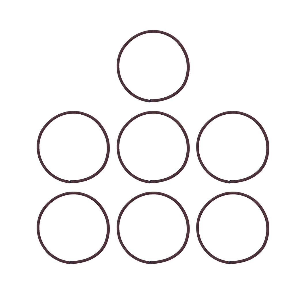 Bruna hårsnoddar, elastiska – 7-pack