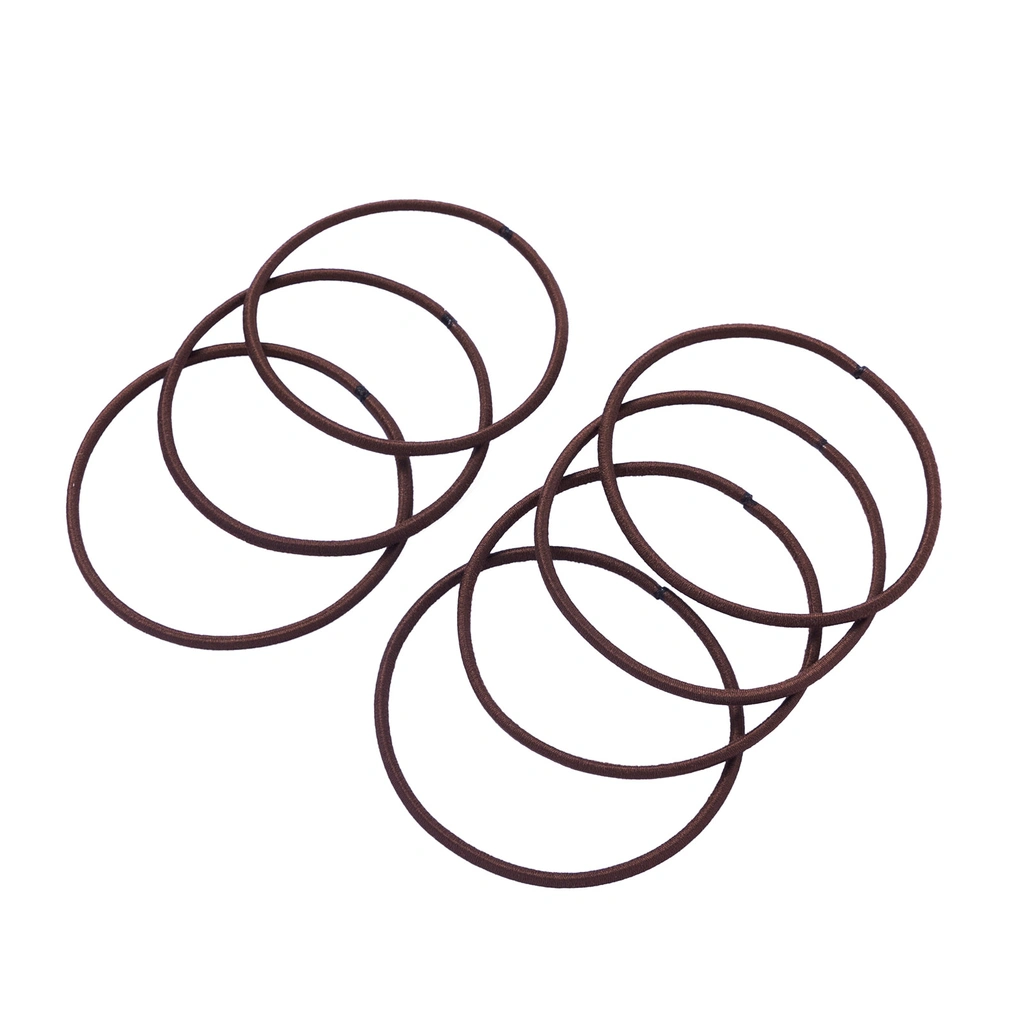 Bruna hårsnoddar, elastiska – 7-pack