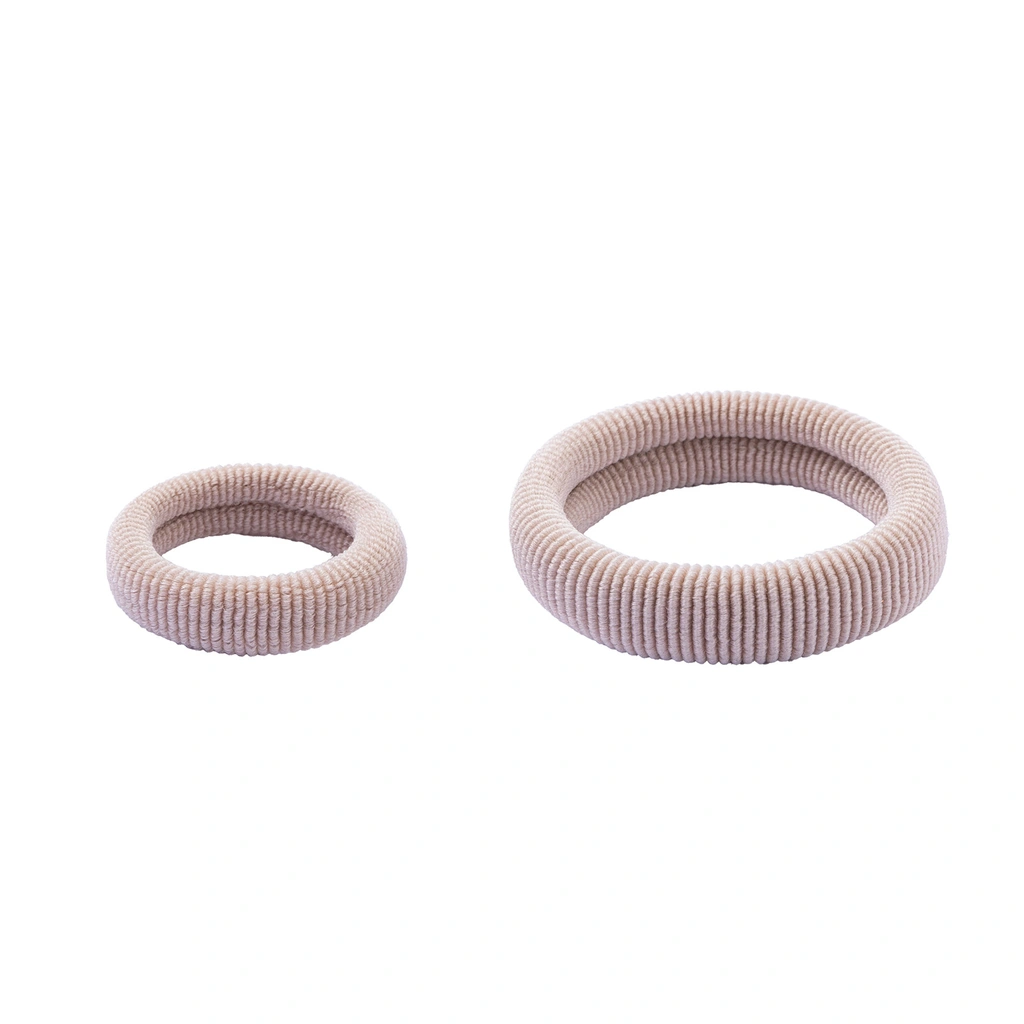 Beiga hårsnoddar, ribbade – 2-pack