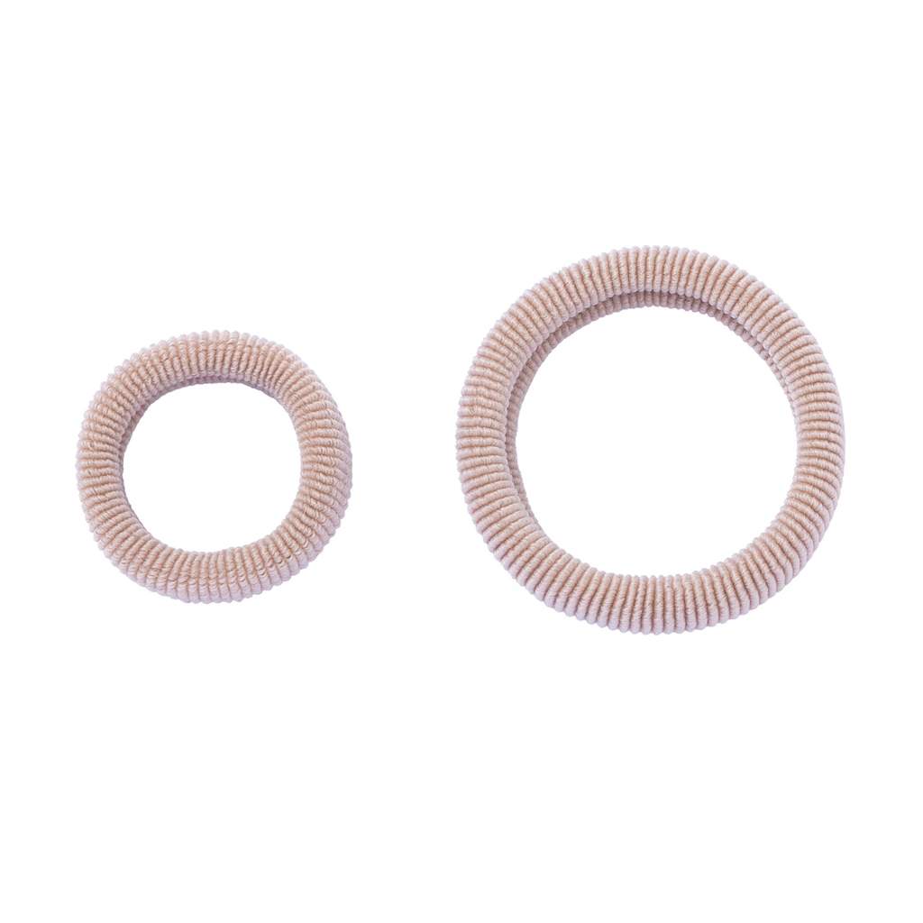 Beiga hårsnoddar, ribbade – 2-pack