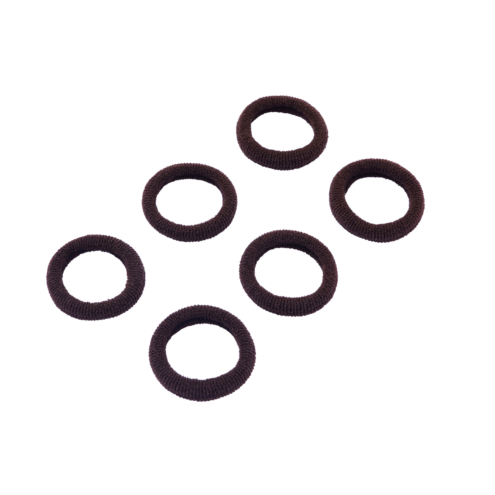 Bruna hårsnoddar, frotté – 6-pack