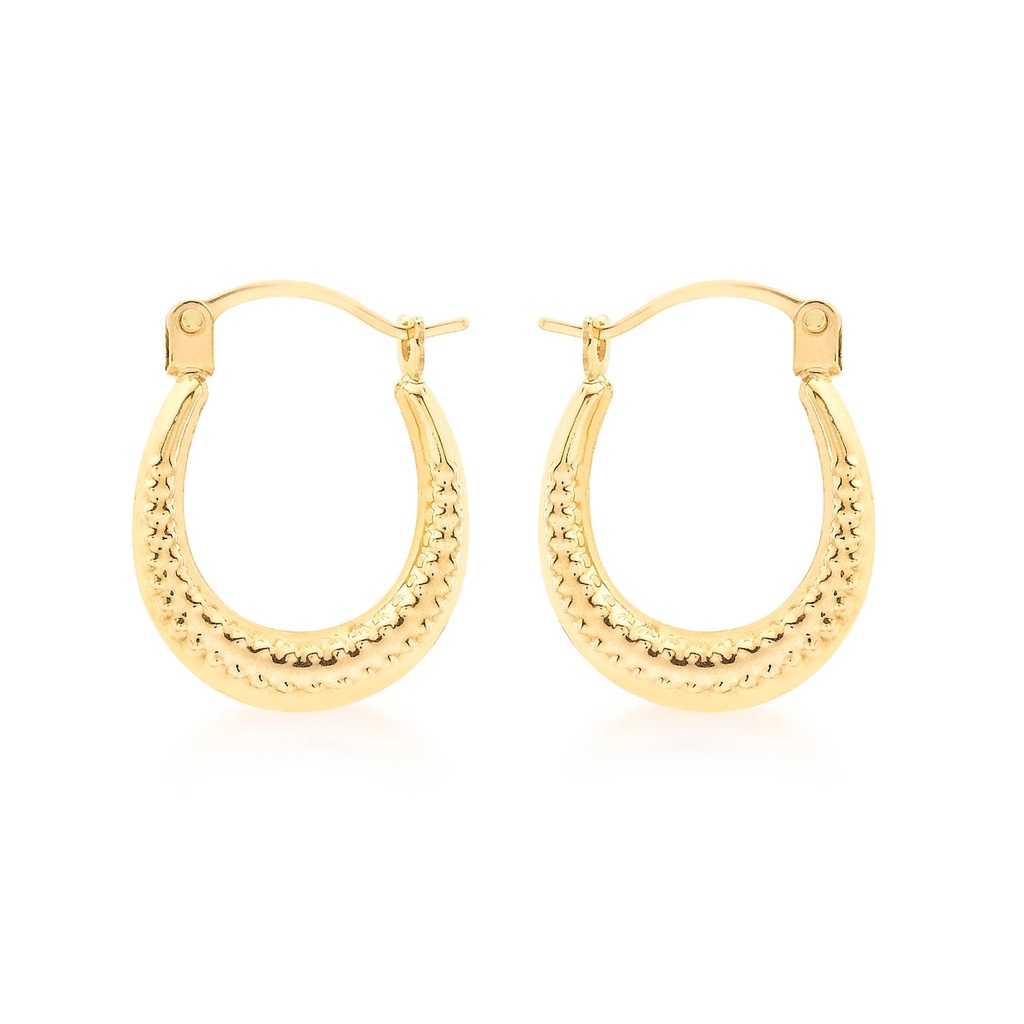 Örhängen 9k guld - Ovala Creoler 12x15 mm