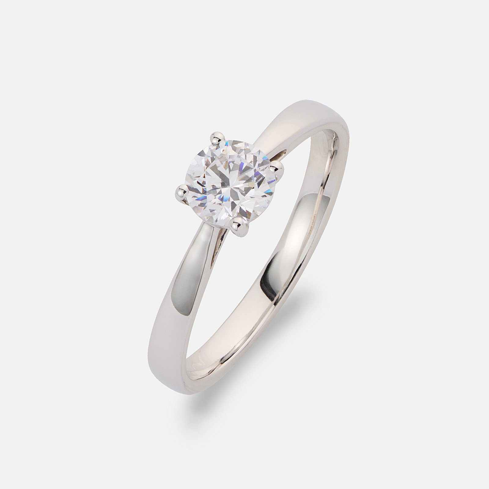 Solitärring 18k vitguld med 1,0 ct labbodlad diamant