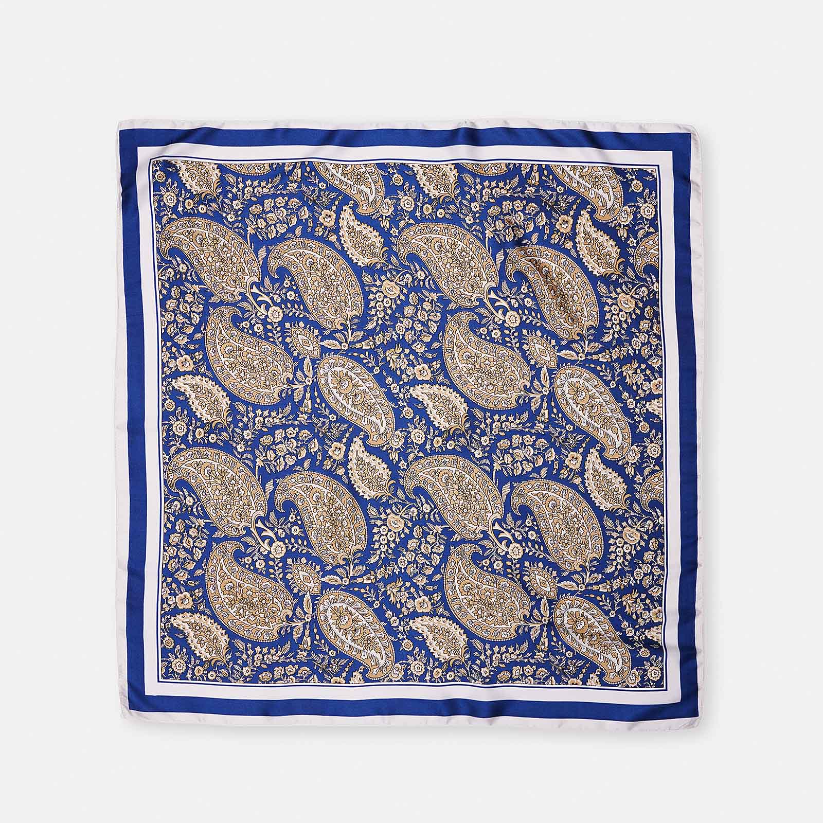 Blå och beige paisley-mönstrad scarf