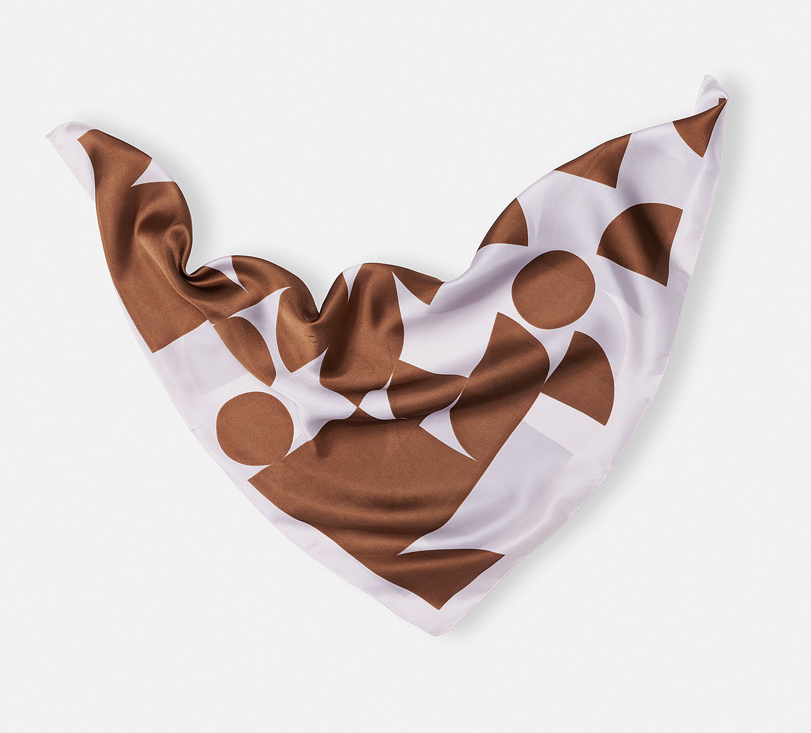 Vit och brun mönstrad scarf