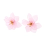 Örhängen, stora rosa blommor med gulddetaljer - 5cm