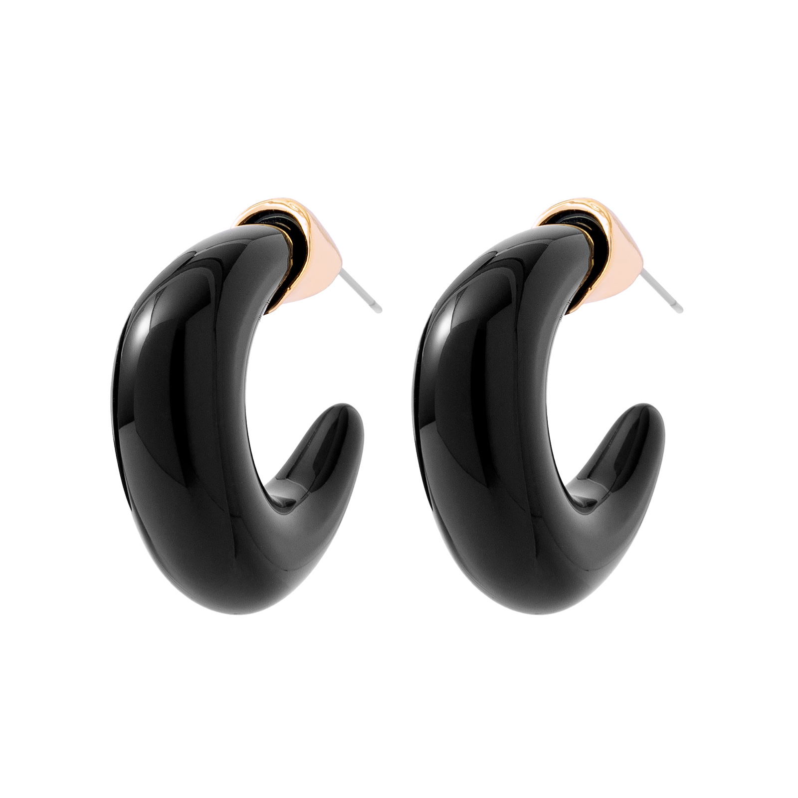 Svart örhängen, hoops chunky - 3,5cm