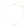 Guldfärgat halsband, cirkel med hängande kristall – 42+7 cm