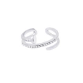 Silverfärgad ring, omlottmodell spik med glasstenar - One size