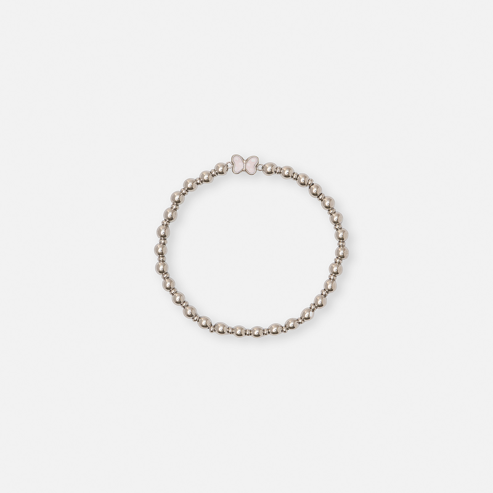 Armband i stål - elastiskt med fjäril, 13 cm