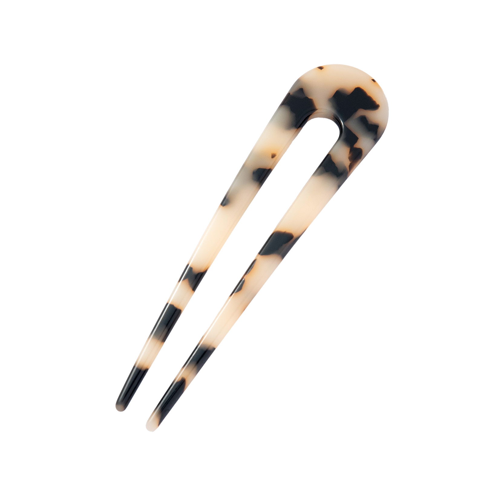 Beigefärgad hårnål, sköldpaddsmönstrad French Pin – 11x3 cm