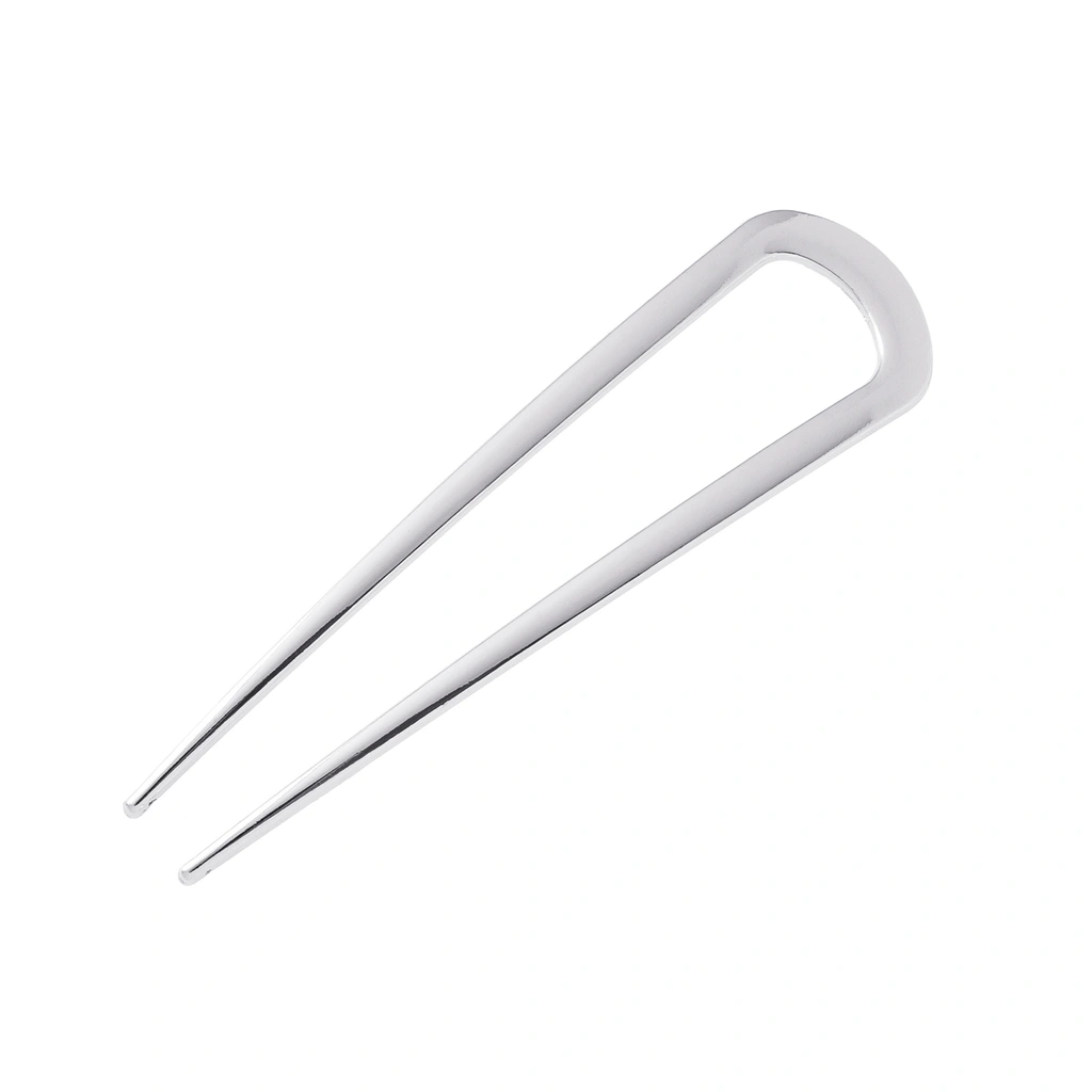 Silverfärgad hårnål, slät French Pin – 11x3 cm