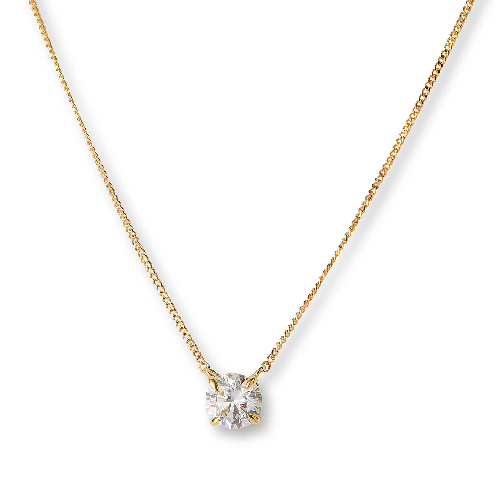 Halsband 9K guld 0,5 ct labbodlad diamant - 42+3cm