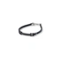 Svart armband, ID-bricka med svart läder - 19+2,5 cm