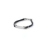 Silverfärgat armband, ID-bricka med svart läder - 19+2,5 cm