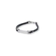 Silverfärgat armband, ID-bricka med svart läder - 19+2,5 cm