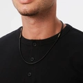 Stålhalsband för herr, svart boxkedja 4 mm med grön tråd - 55+5 cm