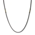 Stålhalsband för herr, svart boxkedja 4 mm med grön tråd - 55+5 cm