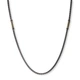 Stålhalsband för herr, svart boxkedja 4 mm med grön tråd - 55+5 cm