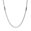 Stålhalsband för herr, boxkedja 4 mm med grön tråd - 55+5 cm