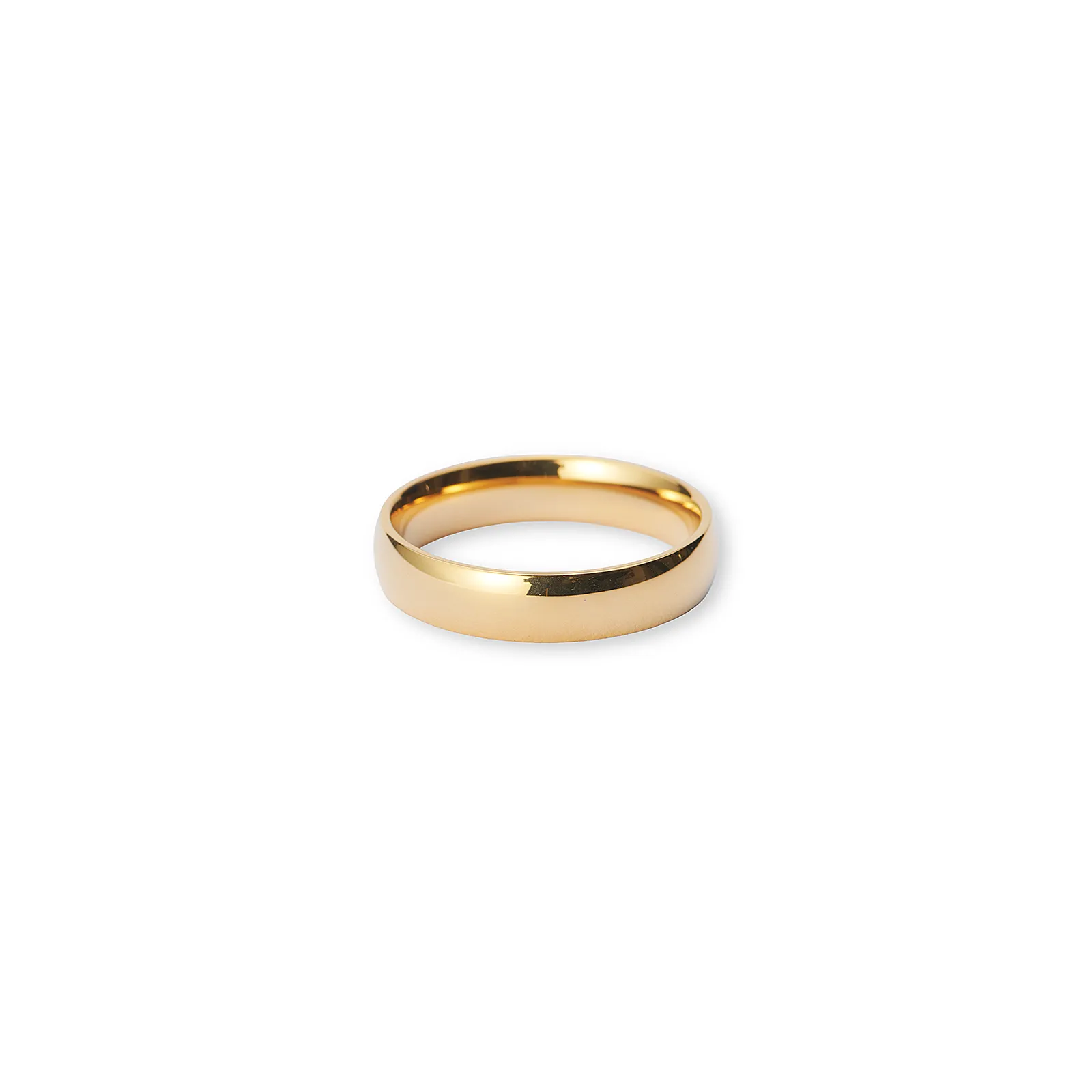 Guldpläterad stålring för herr, blank 5 mm bred - 22