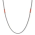 Stålhalsband för herr, boxkedja med orange tråddetaljer - 55+5 cm