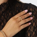 Guldfärgad ring Spike Noir, rosa hjärtan - 18 mm