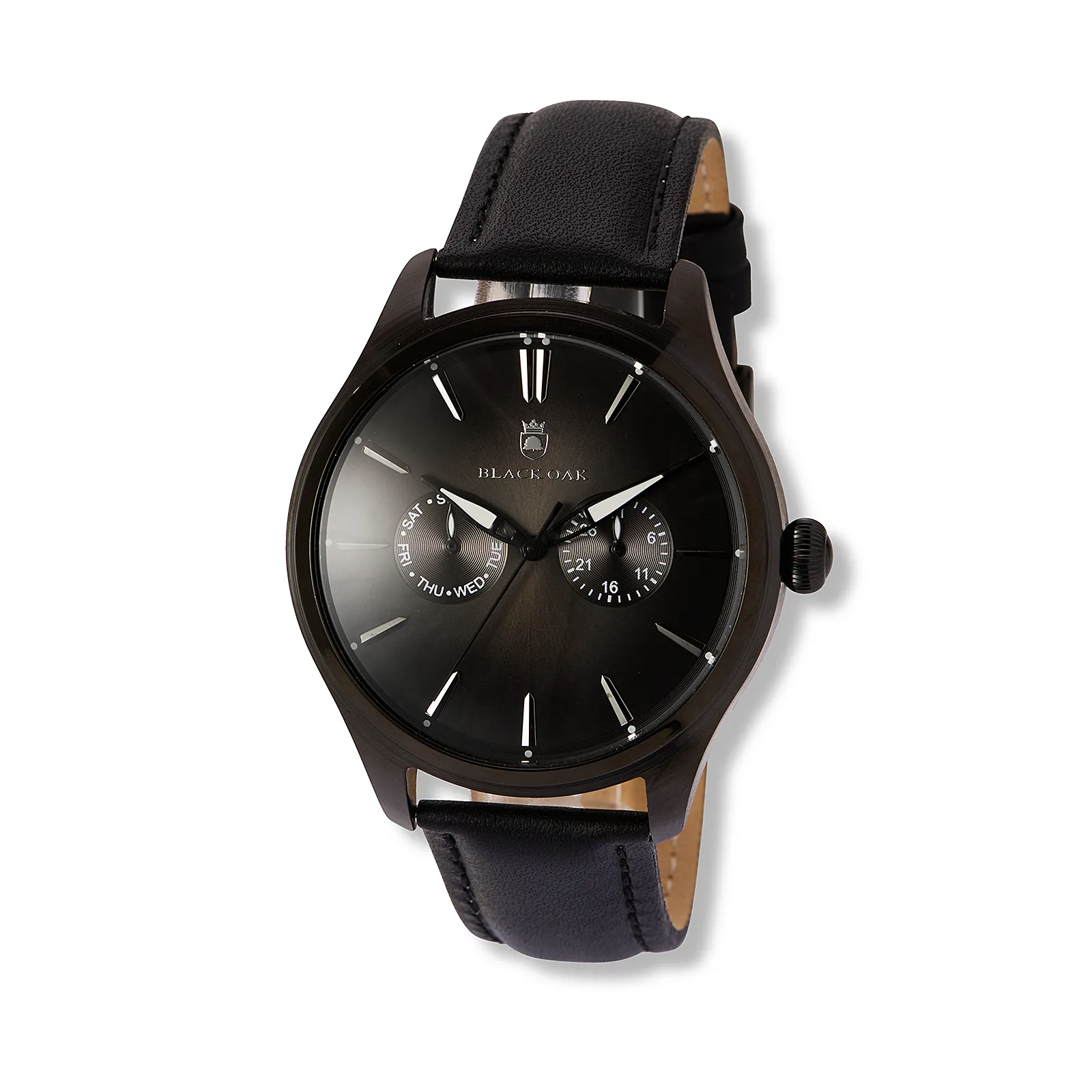 Black Oak herrklocka svart tavla och band - B25013-232