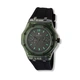 Black Oak herrklocka svart/grön gummiband - B88461-437
