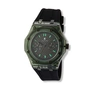 Black Oak herrklocka svart/grön gummiband - B88461-437