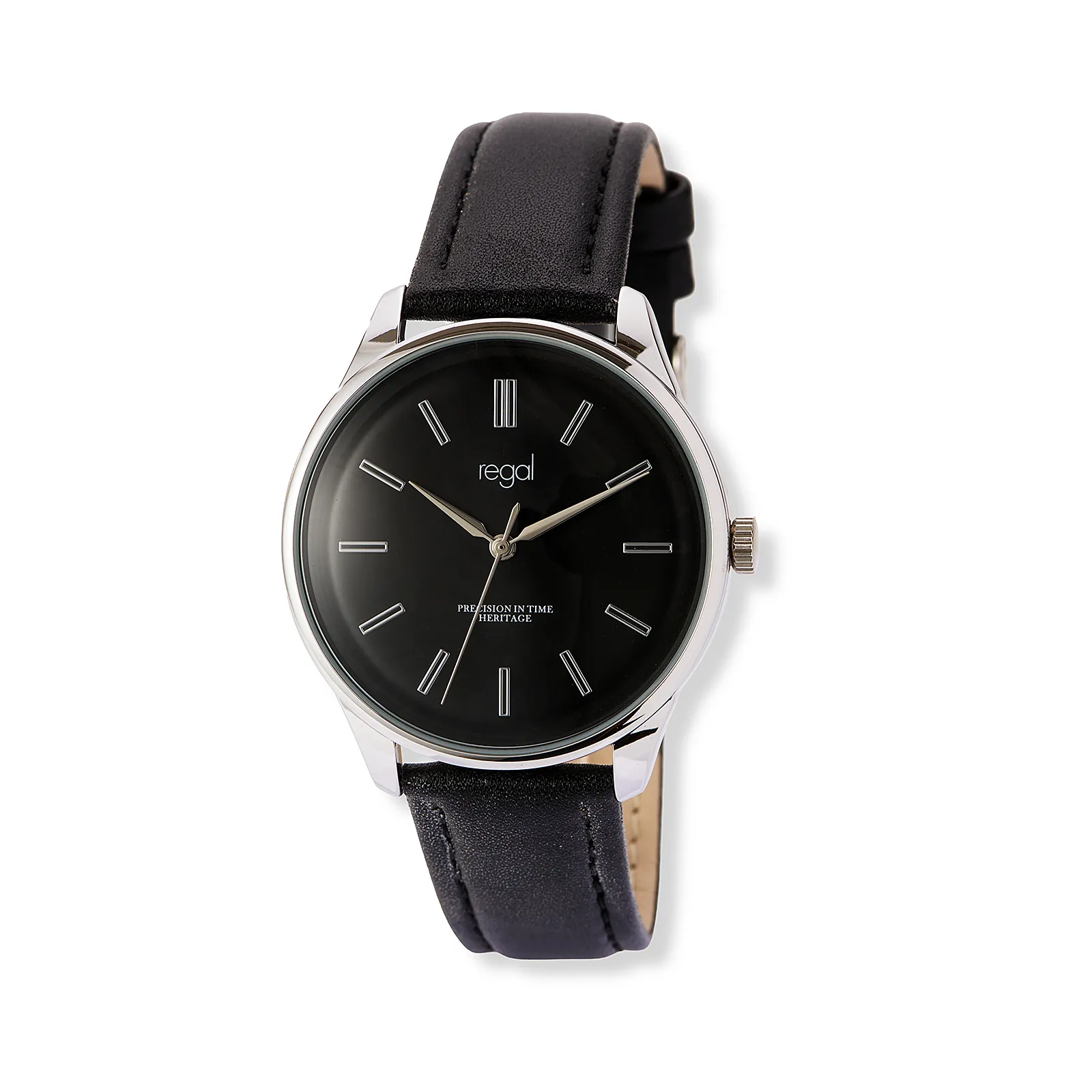 Regal herrklocka svart/silver, svart band - R25061-237