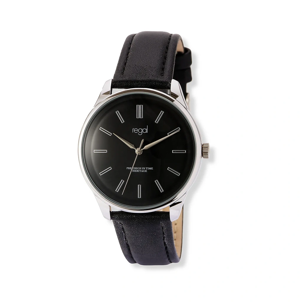 Regal herrklocka svart/silver, svart band - R25061-237