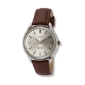 Regal herrklocka silver, brunt band - R25061-636