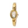 Regal damklocka vit/guld, stelt metallband - R11038-122
