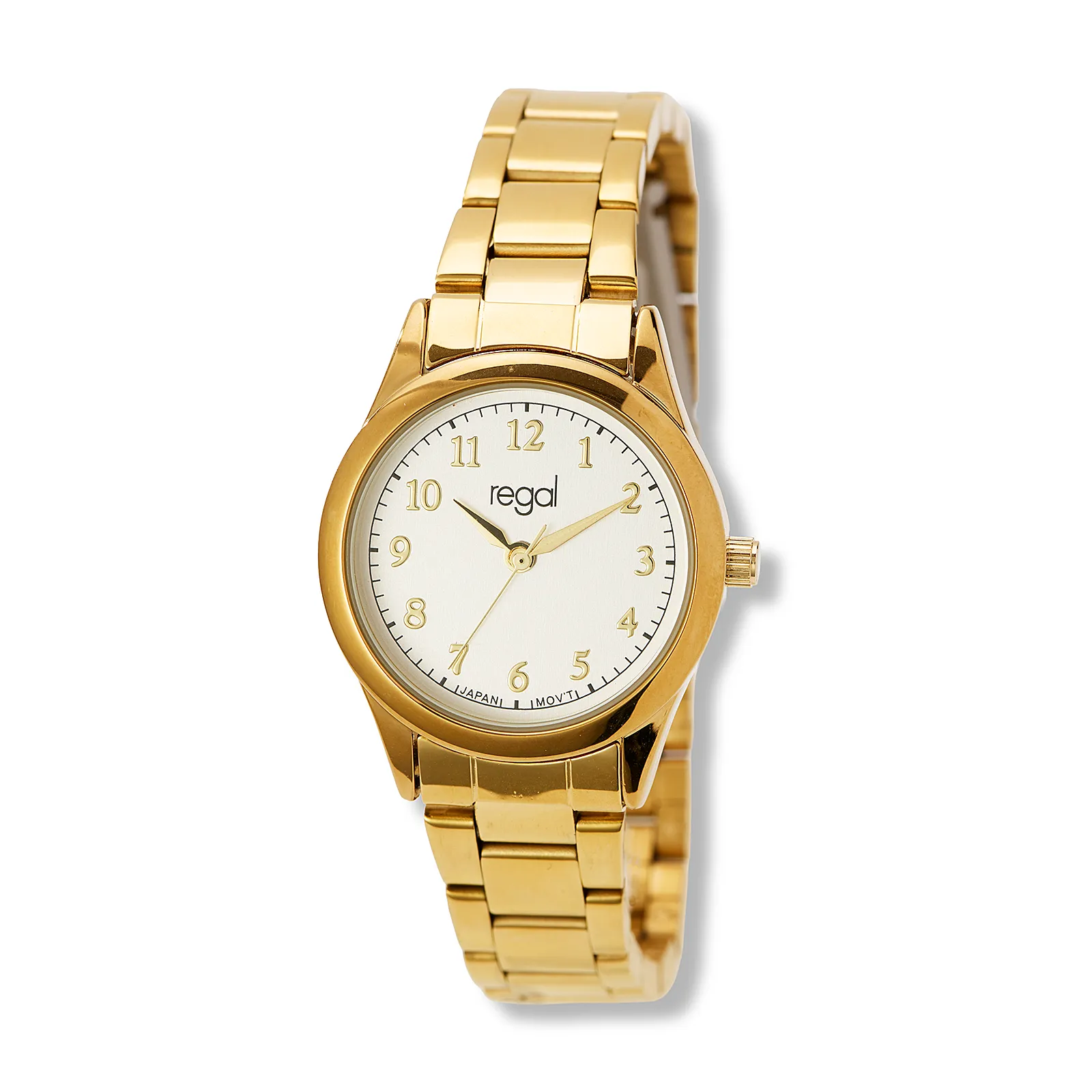 Regal damklocka vit/guld, metallband - R22688-112
