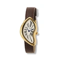 Regal damklocka vit/guld, brunt band - R25118-626