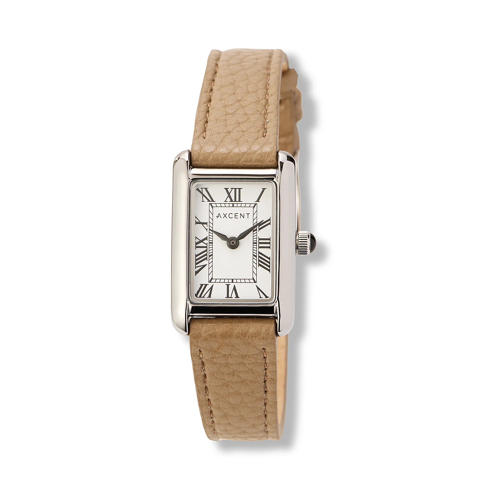 Axcent damklocka vit/silver, beige band - X25014-126
