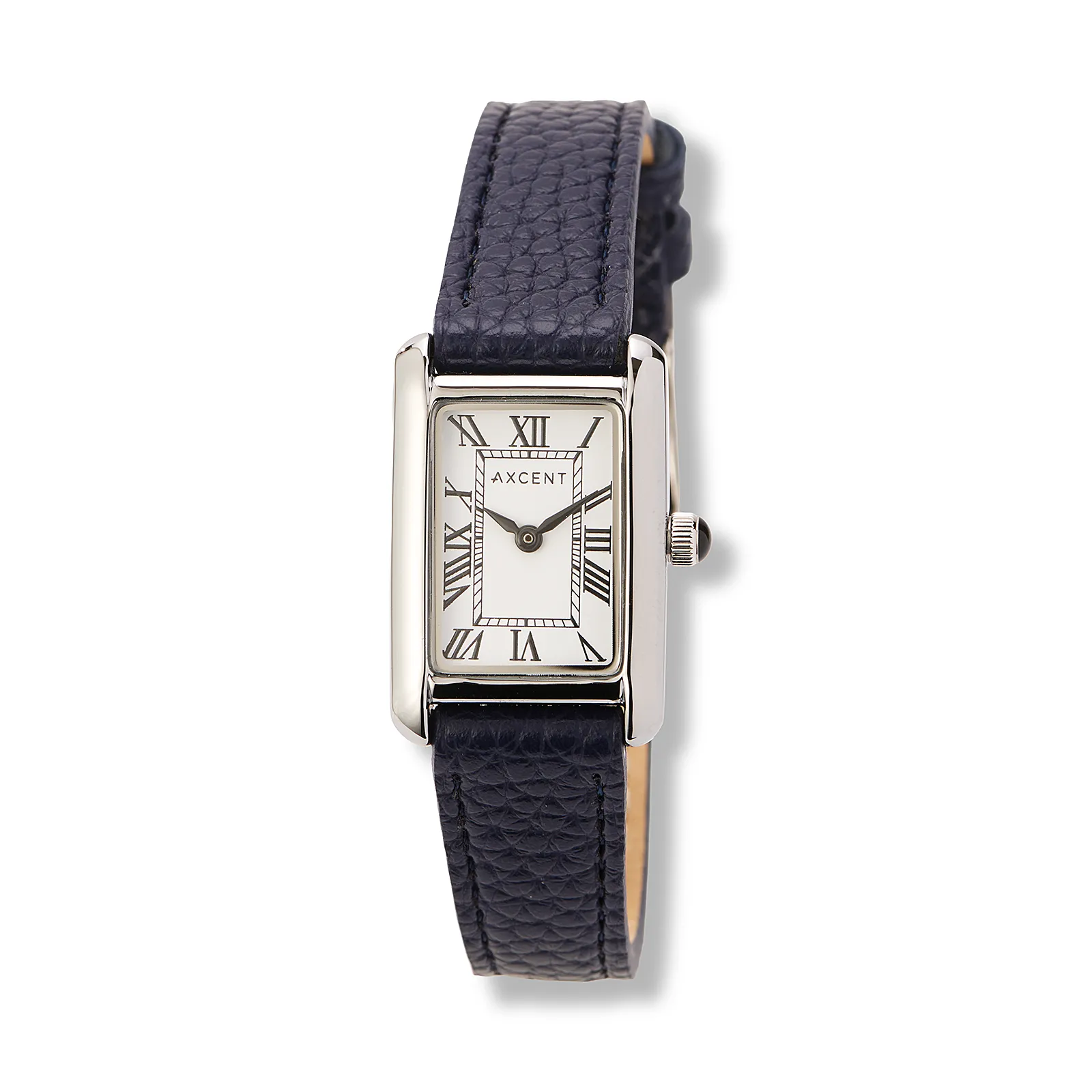 Axcent damklocka vit/silver, blått band - X25954-123