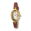 Regal damklocka vit/guld, brunt band - R11038-126