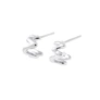 Silverfärgade örhängen C-hoops, vågig design - 1,5cm