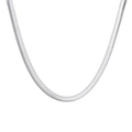 Silverfärgat halsband, bred ormlänk 7mm - 42+5cm