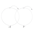 Silverfärgade vänskapshalsband 2-pack - 42+5cm