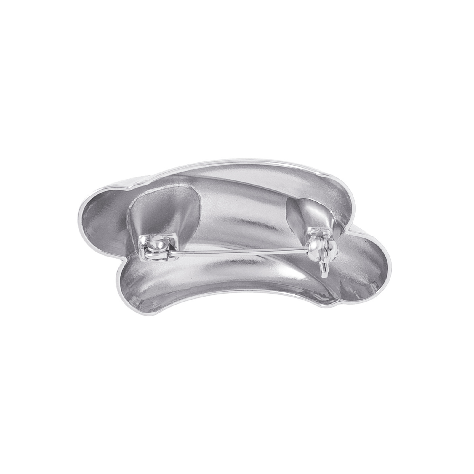 Silverfärgad brosch, tre korsade rader - 5x5cm